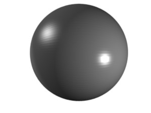 Eisenatom als graue Kugel dargestellt