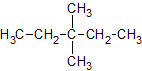 3,3-Dimethylpentan – Halbstrukturformel mit Bezeichnung